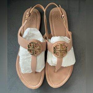 Tory Burch Designer Bryce Pink Slingback Sandals Thong Flip Sz 8